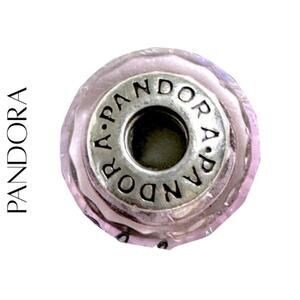 Pandora Sterling Silver Pink Shimmer Faceted Murano Glass Charm, NIB!
